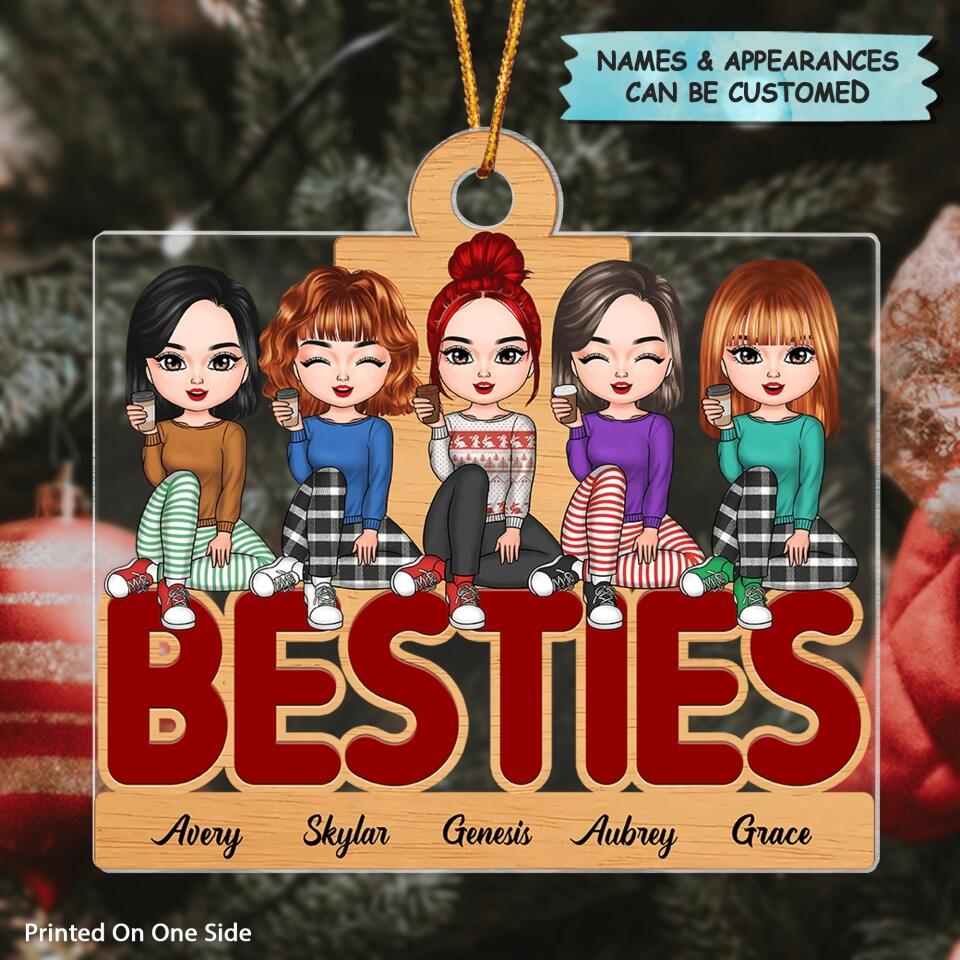 Personalized Mica Ornament - Gift For Friend - Besties Forever Christmas
