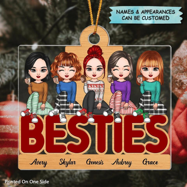 Personalized Mica Ornament - Gift For Friend - Besties Forever Christmas