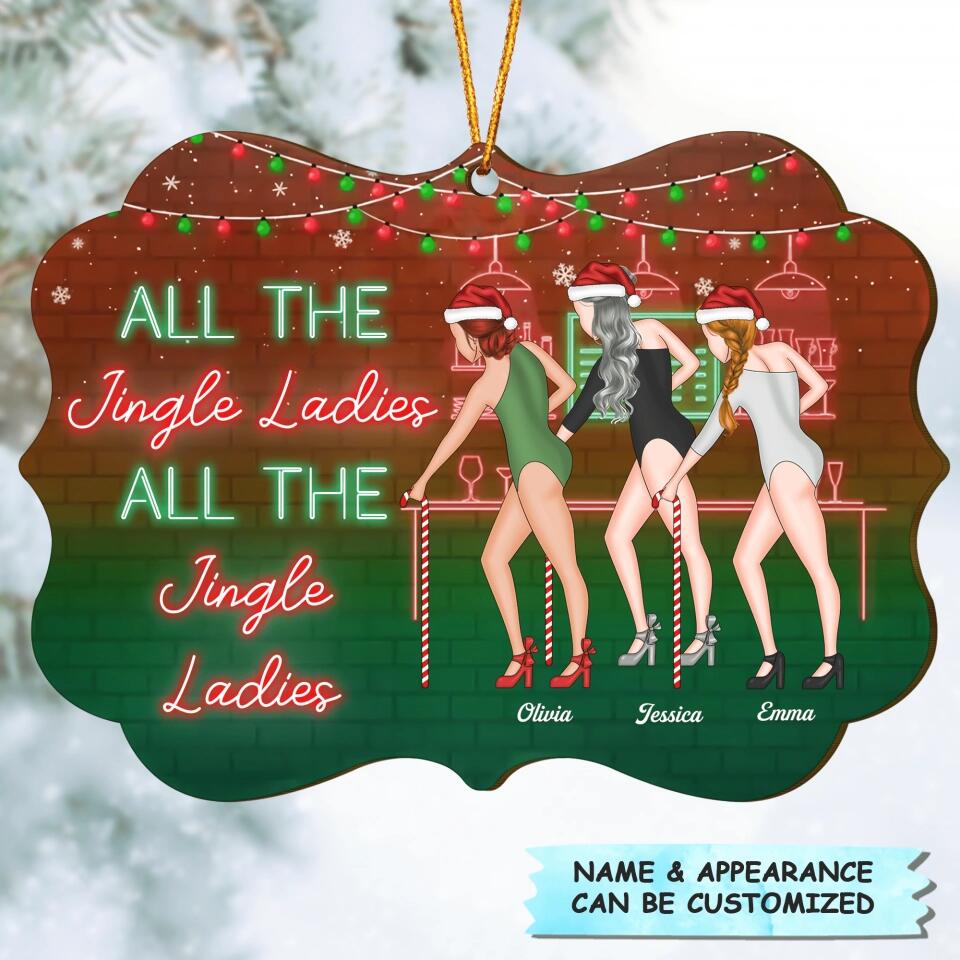Personalized Wood Ornament - Gift For Friend - All The Jingle Ladies