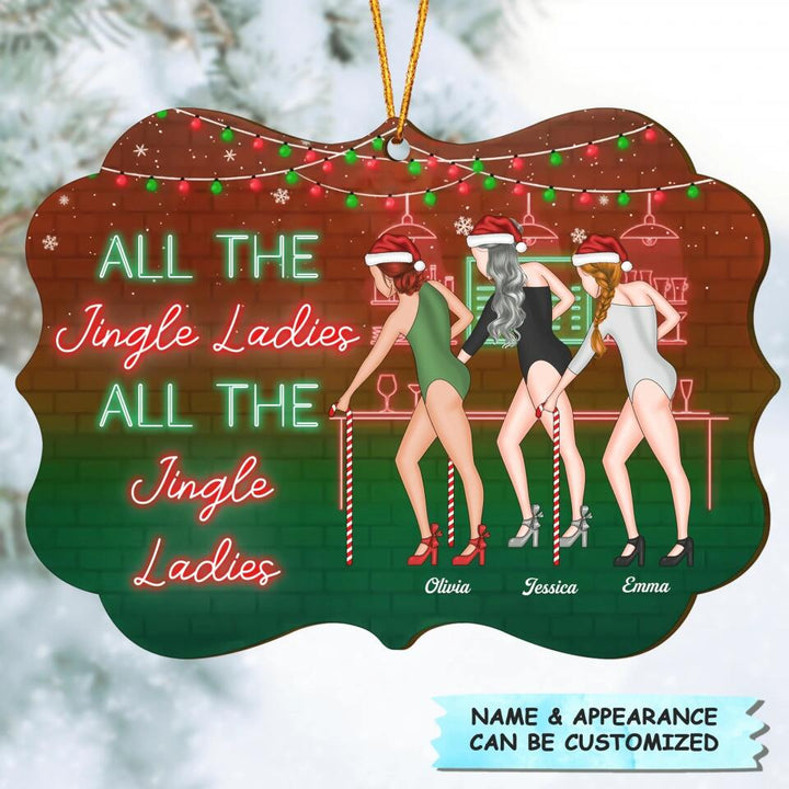 Personalized Wood Ornament - Gift For Friend - All The Jingle Ladies
