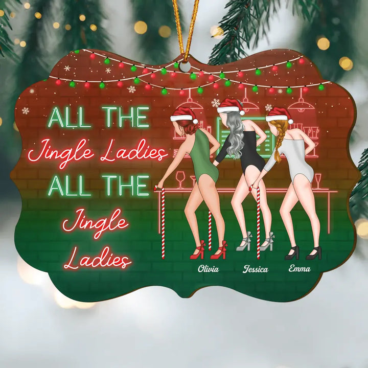 Personalized Wood Ornament - Gift For Friend - All The Jingle Ladies