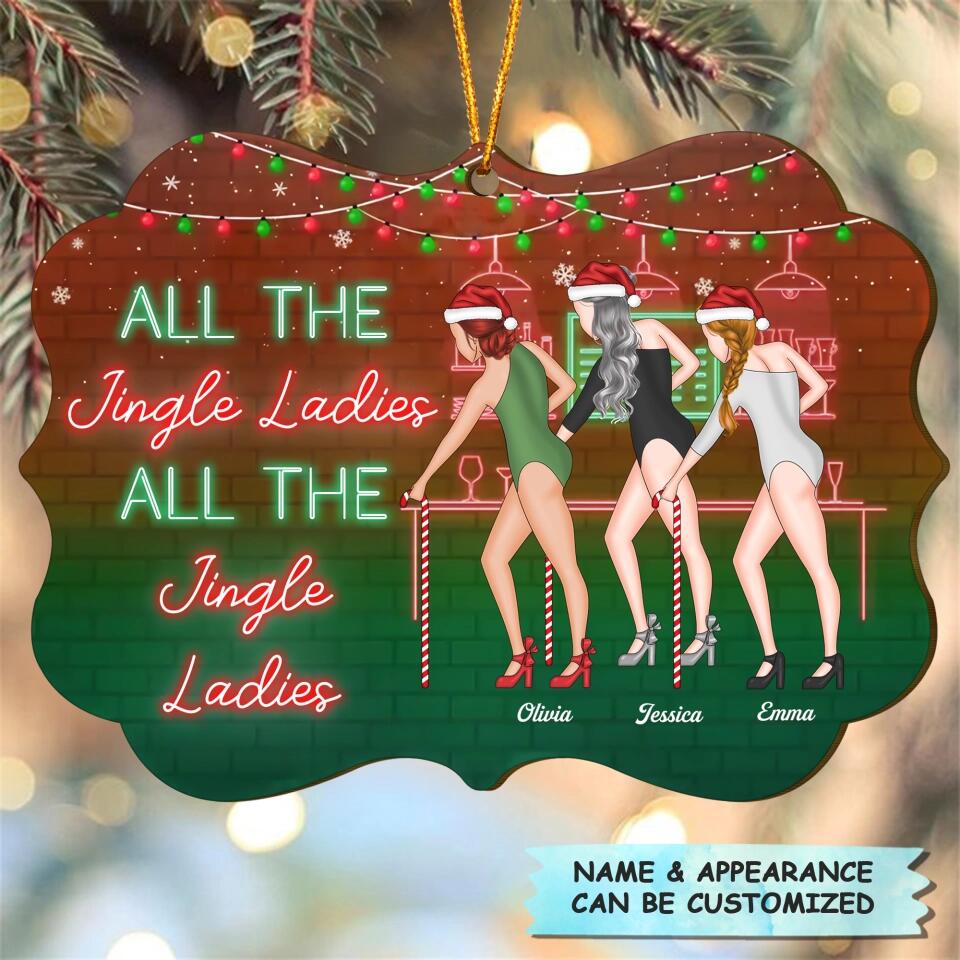 Personalized Wood Ornament - Gift For Friend - All The Jingle Ladies