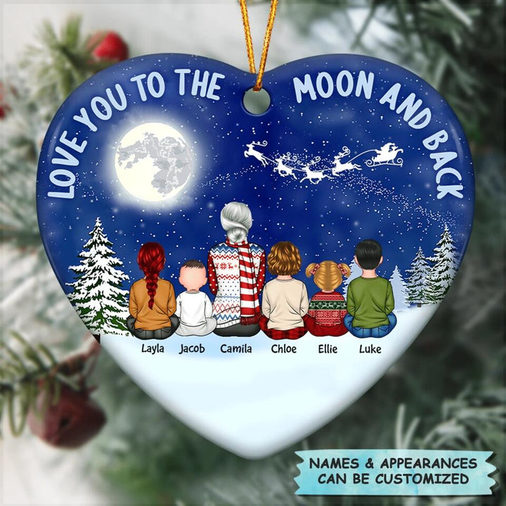 Personalized Ceramic Ornament - Gift For Grandma - Love You To The Moon And Back