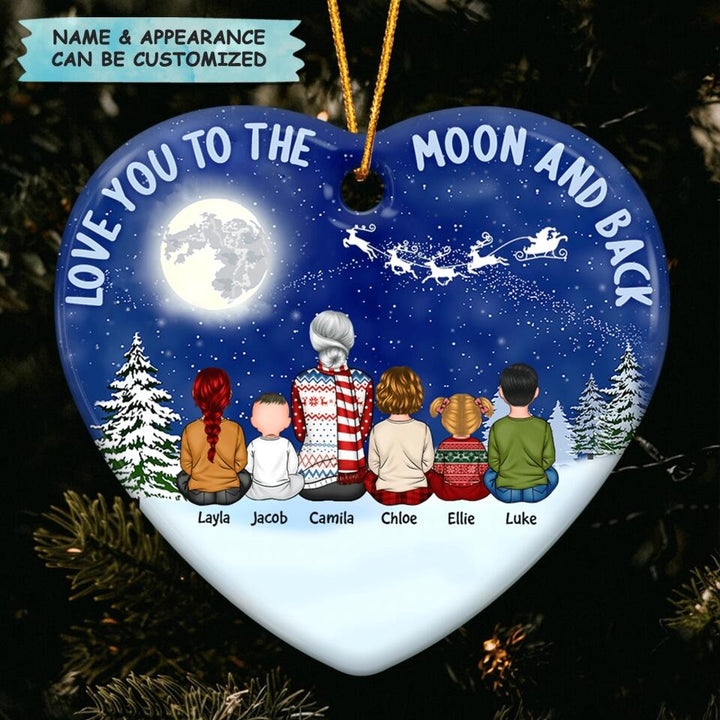 Personalized Ceramic Ornament - Gift For Grandma - Love You To The Moon And Back