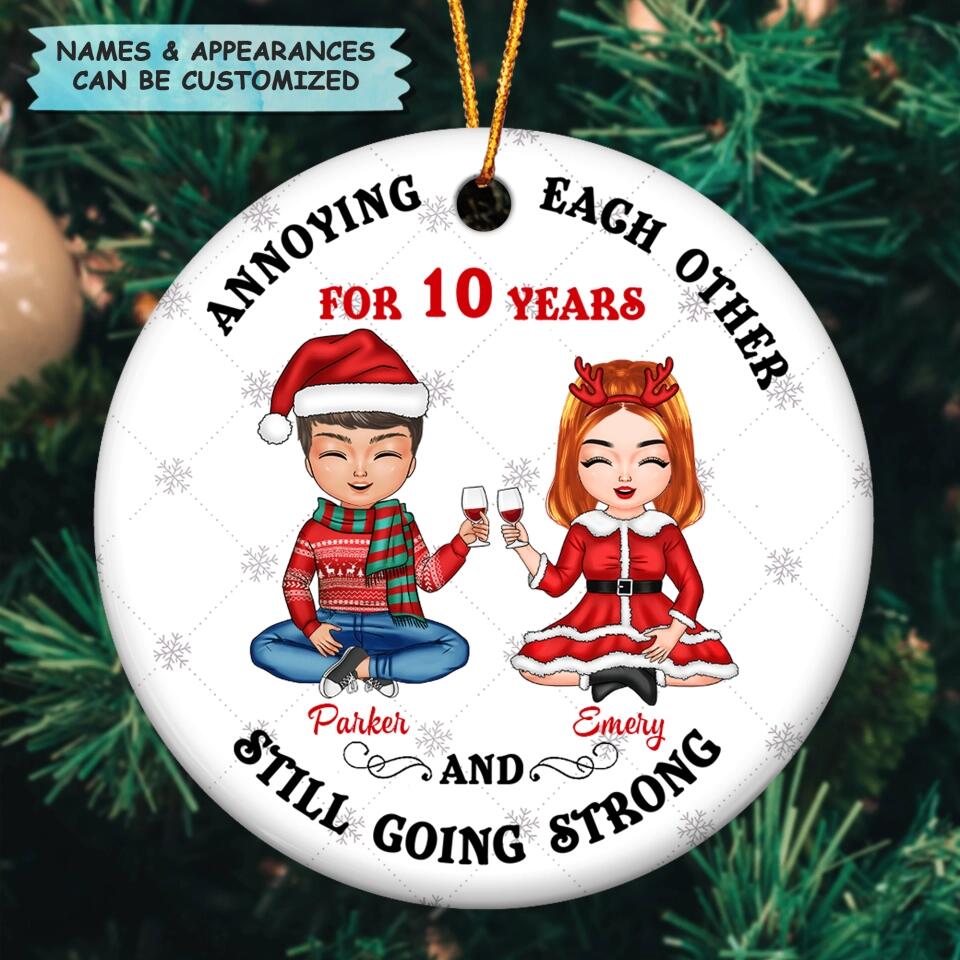 Personalized Ceramic Ornament - Gift For Couple - Annoying Each Other