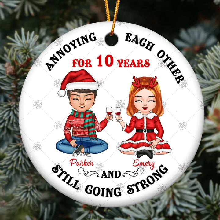 Personalized Ceramic Ornament - Gift For Couple - Annoying Each Other