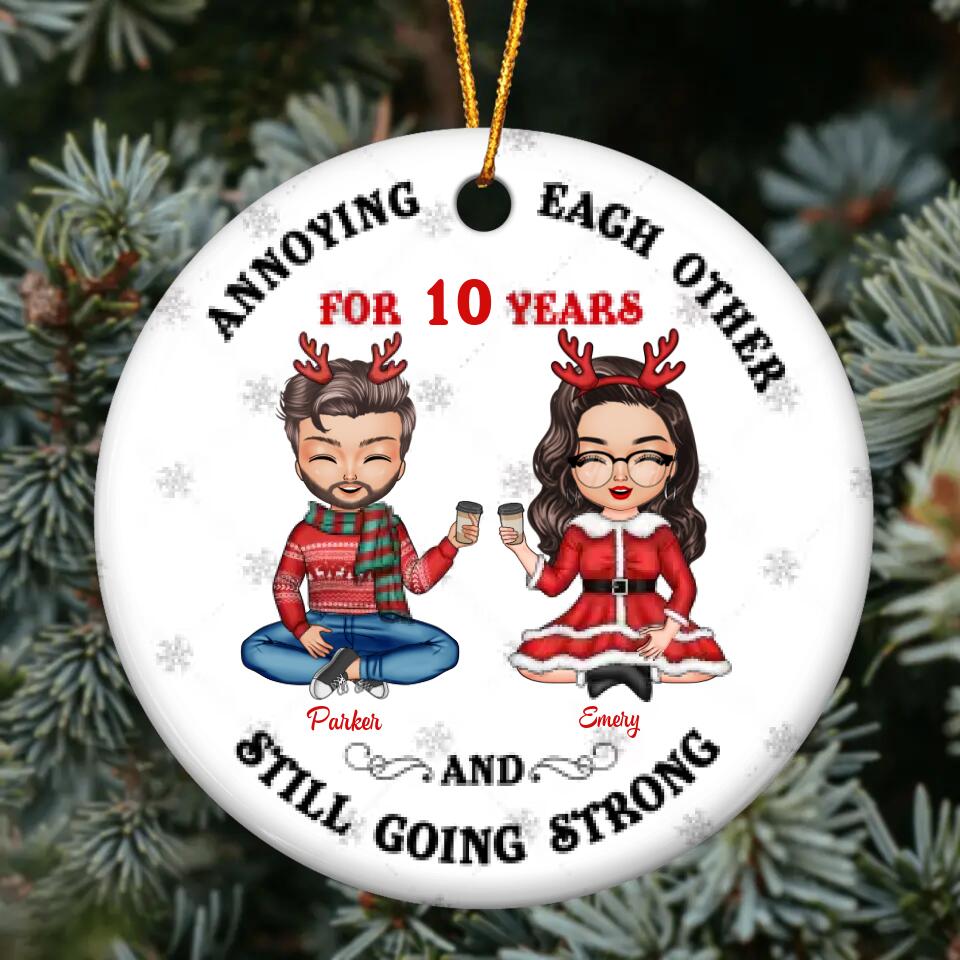 Personalized Ceramic Ornament - Gift For Couple - Annoying Each Other