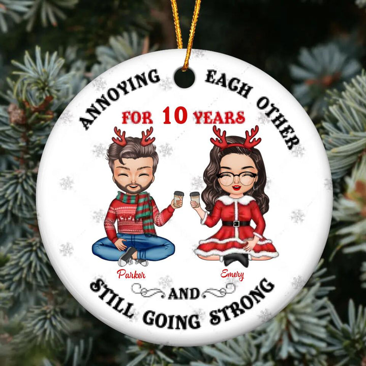 Personalized Ceramic Ornament - Gift For Couple - Annoying Each Other