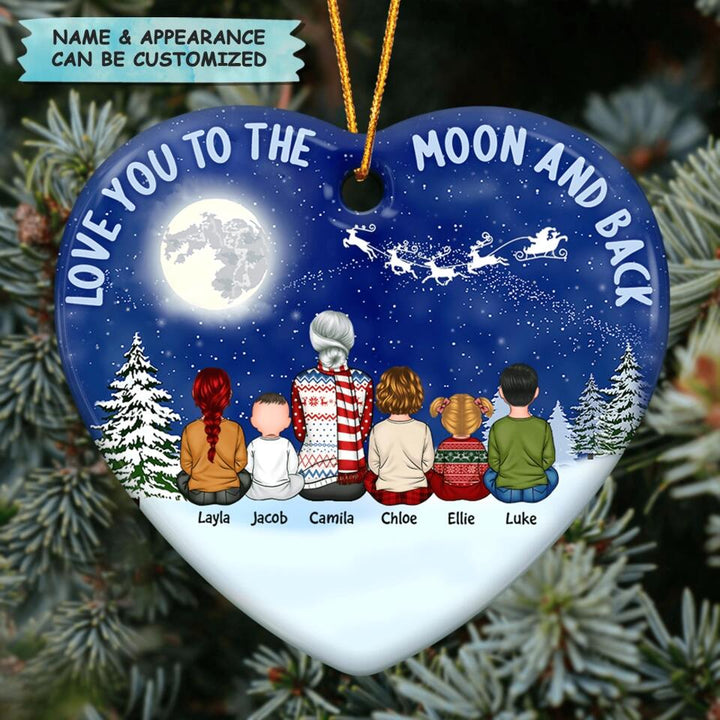 Personalized Ceramic Ornament - Gift For Grandma - Love You To The Moon And Back