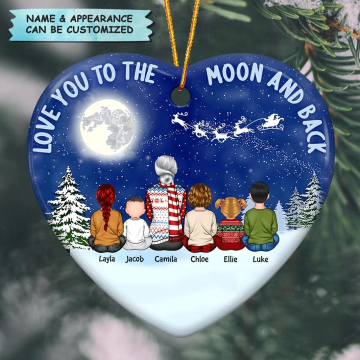 Personalized Ceramic Ornament - Gift For Grandma - Love You To The Moon And Back