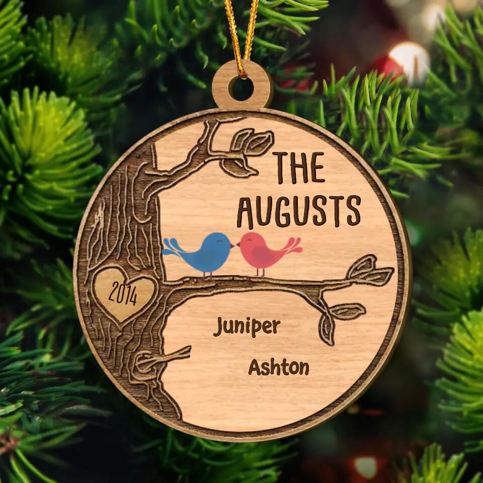 Personalized Layer Wood Ornament - Gift For Family - Family Bird