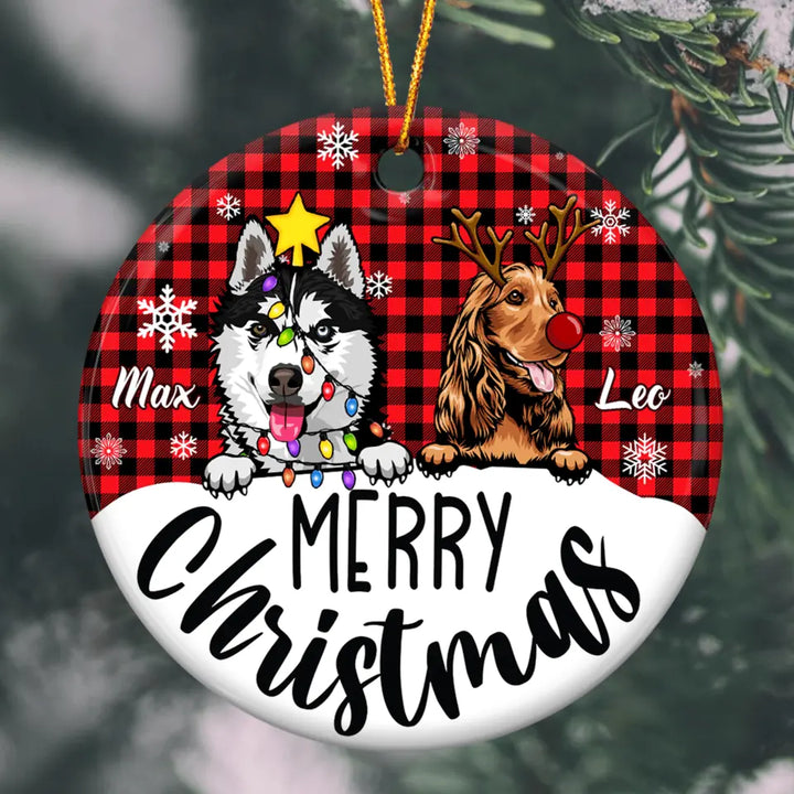 Personalized Ceramic Ornament - Gift For Dog Lover - Merry Christmas
