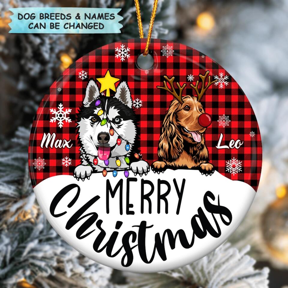 Personalized Ceramic Ornament - Gift For Dog Lover - Merry Christmas