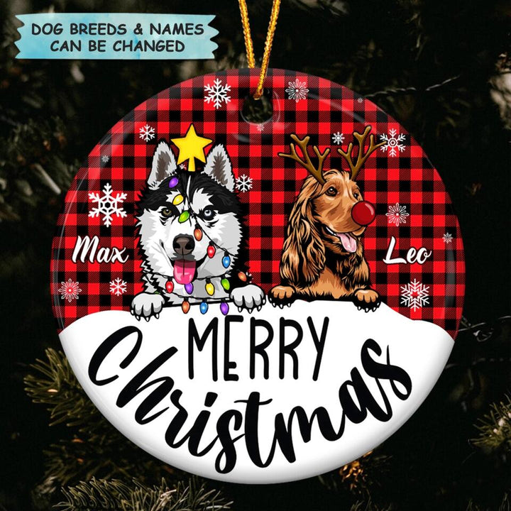 Personalized Ceramic Ornament - Gift For Dog Lover - Merry Christmas
