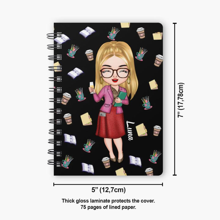 Personalized Spiral Journal - Gift For Probation Officer - First I Drink Coffee Then I Do The Things