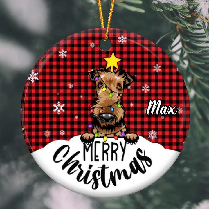 Personalized Ceramic Ornament - Gift For Dog Lover - Merry Christmas