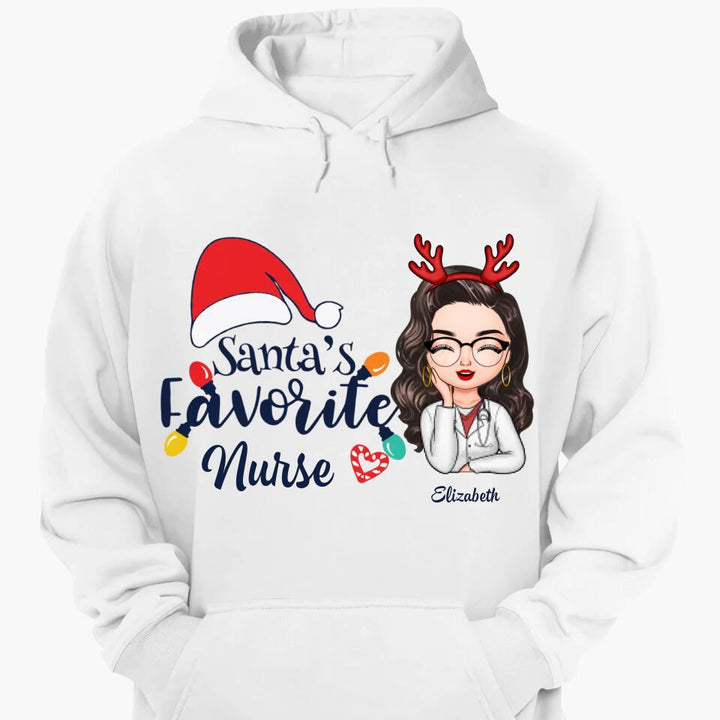Personalized T-shirt - Gift For Nurse - Santa's Favorite Nurse