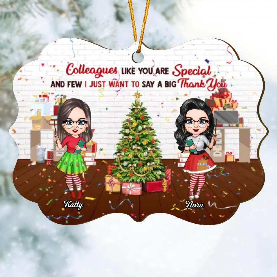 Personalized Wood Ornament - Gift For Teacher - Colleagues Like You Are Special