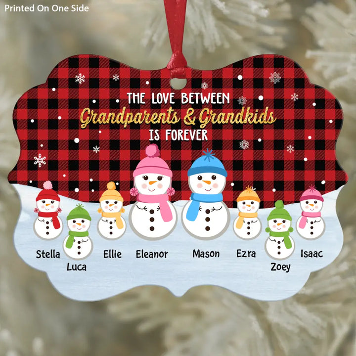 Personalized Aluminium Ornament - Gift For Grandparents - The Love Between Grandparents And Grandkids Is Forever