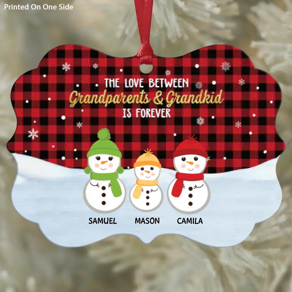 Personalized Aluminium Ornament - Gift For Grandparents - The Love Between Grandparents And Grandkids Is Forever
