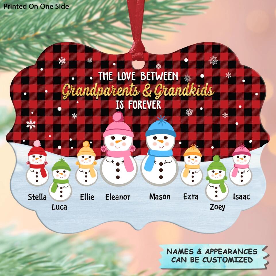Personalized Aluminium Ornament - Gift For Grandparents - The Love Between Grandparents And Grandkids Is Forever