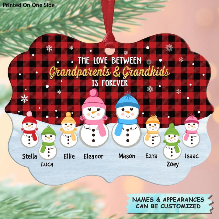 Personalized Aluminium Ornament - Gift For Grandparents - The Love Between Grandparents And Grandkids Is Forever