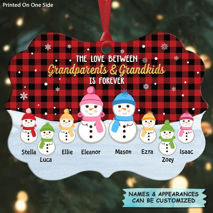 Personalized Aluminium Ornament - Gift For Grandparents - The Love Between Grandparents And Grandkids Is Forever