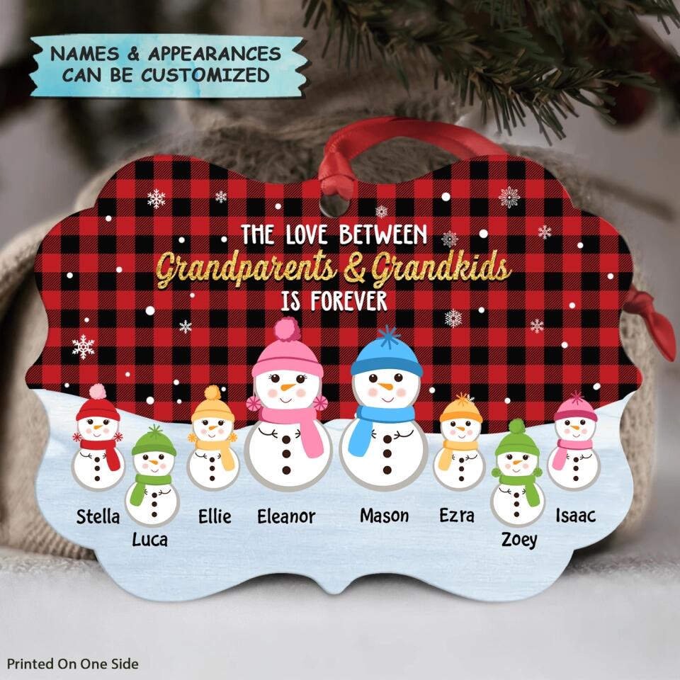 Personalized Aluminium Ornament - Gift For Grandparents - The Love Between Grandparents And Grandkids Is Forever