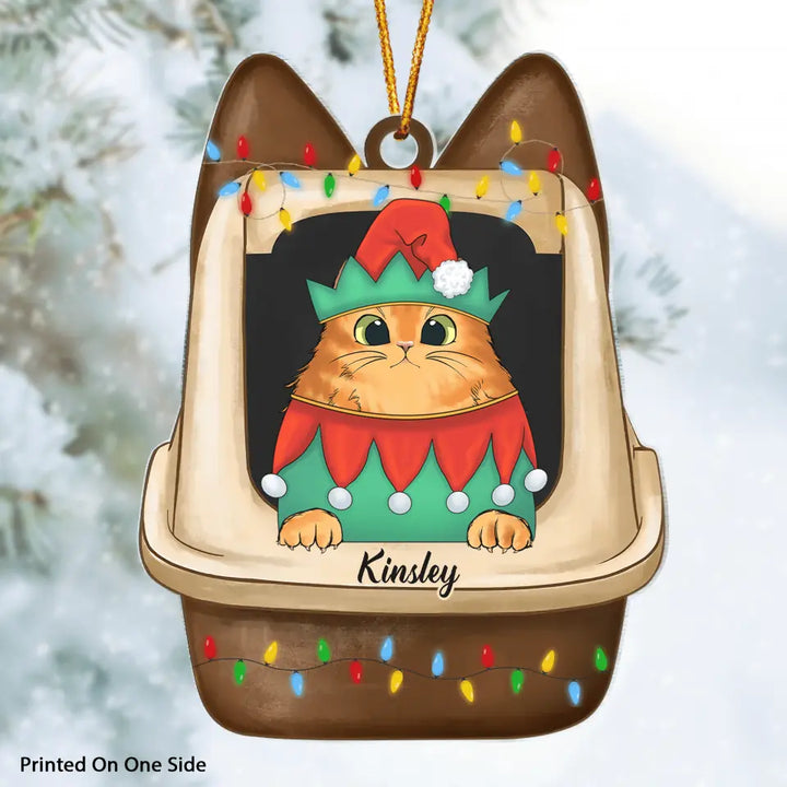 Personalized Mica Ornament - Gift For Cat Lover - Merry Christmas