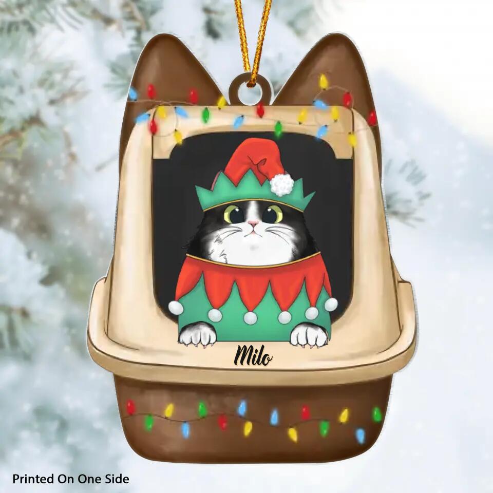 Personalized Mica Ornament - Gift For Cat Lover - Merry Christmas