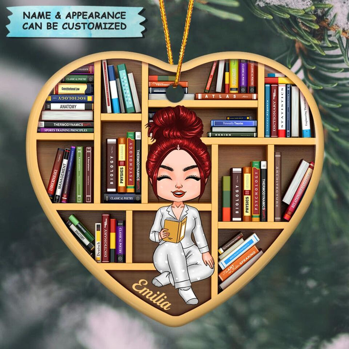 Personalized Ceramic Ornament - Gift For Reading Lovers - Just A Girl Who Loves Books
