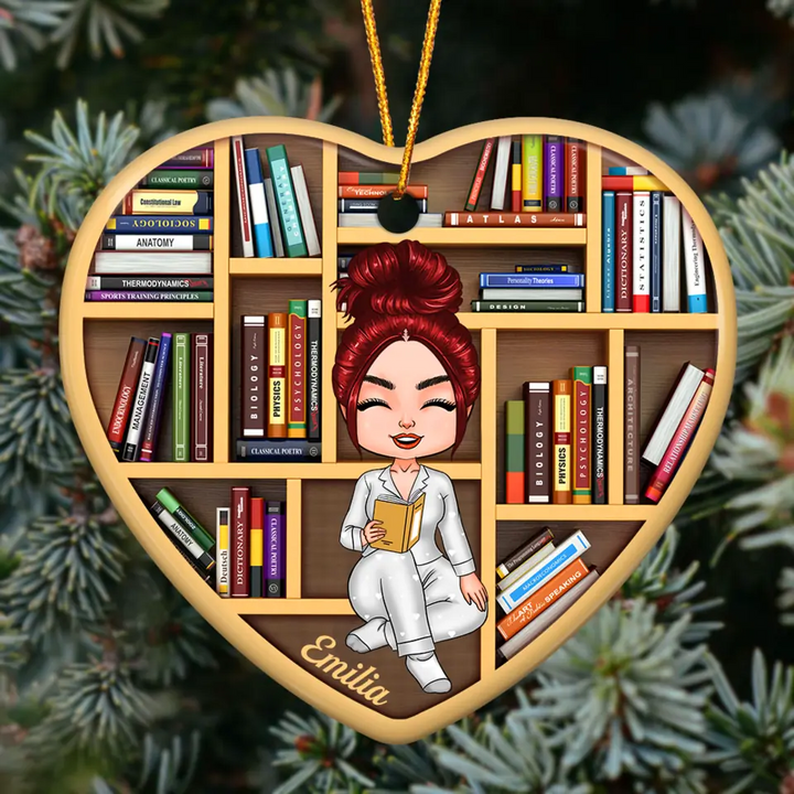 Personalized Ceramic Ornament - Gift For Reading Lovers - Just A Girl Who Loves Books