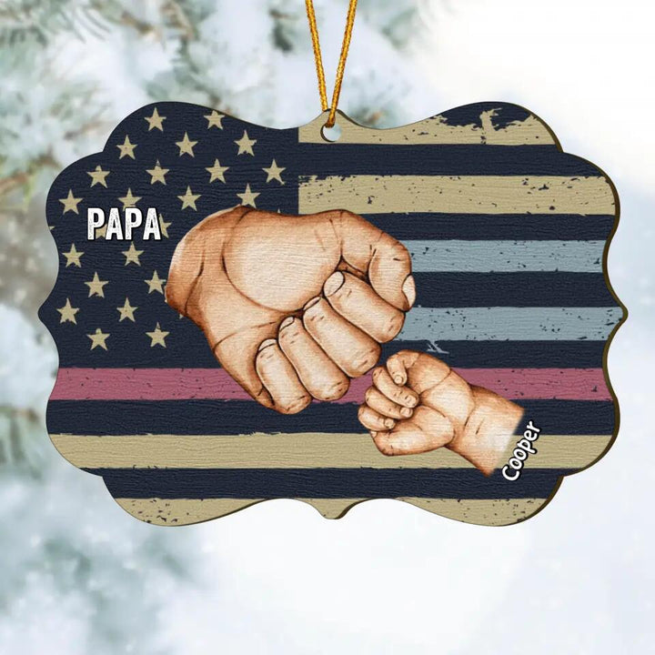 Personalized Wood Ornament - Gift For Grandpa - Grandpa Hand