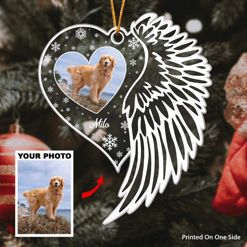 Your Wings Were Ready But Our Hearts Were Not 
 - Personalized Photo Mica Ornament - Christmas Gift For Dog Lover