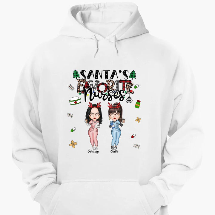 Personalized T-shirt - Gift For Colleague - Santa's Favourite Nurses ARND0014