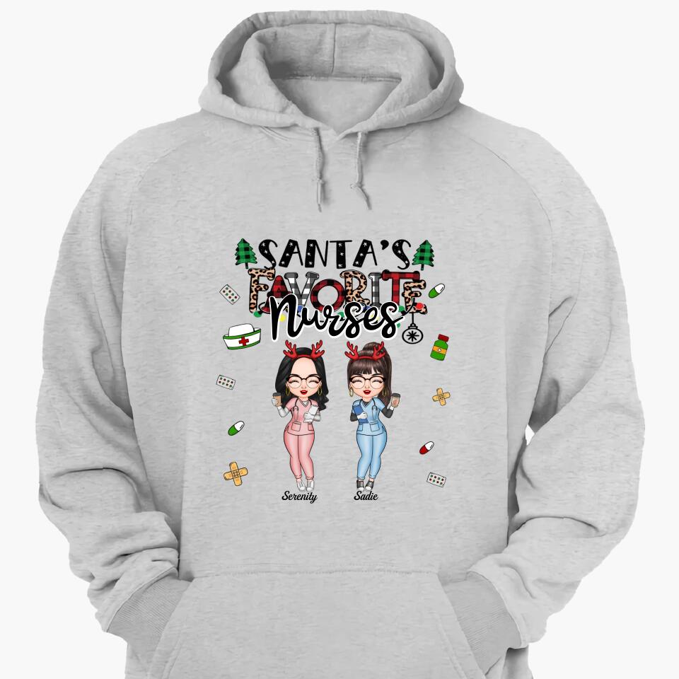 Personalized T-shirt - Gift For Colleague - Santa's Favourite Nurses ARND0014