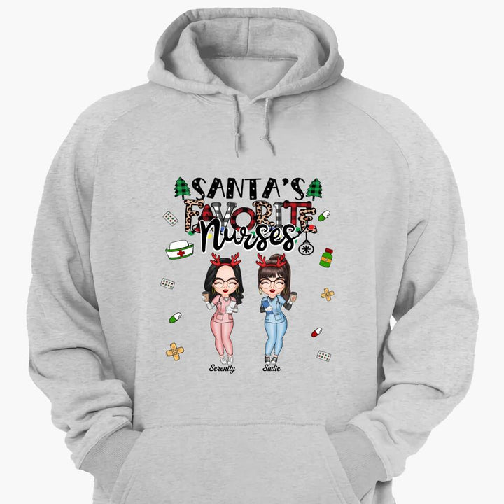 Personalized T-shirt - Gift For Colleague - Santa's Favourite Nurses ARND0014