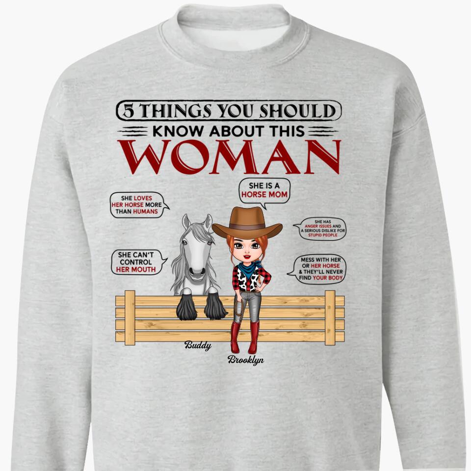 Personalized Hoodie - Gift For Horse Lover - She Is A Horse Mom