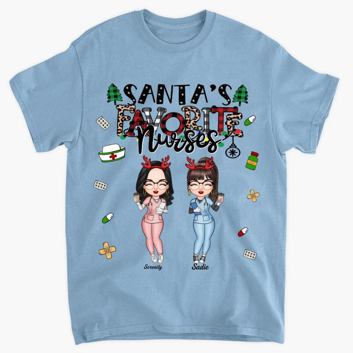 Personalized T-shirt - Gift For Colleague - Santa's Favourite Nurses ARND0014