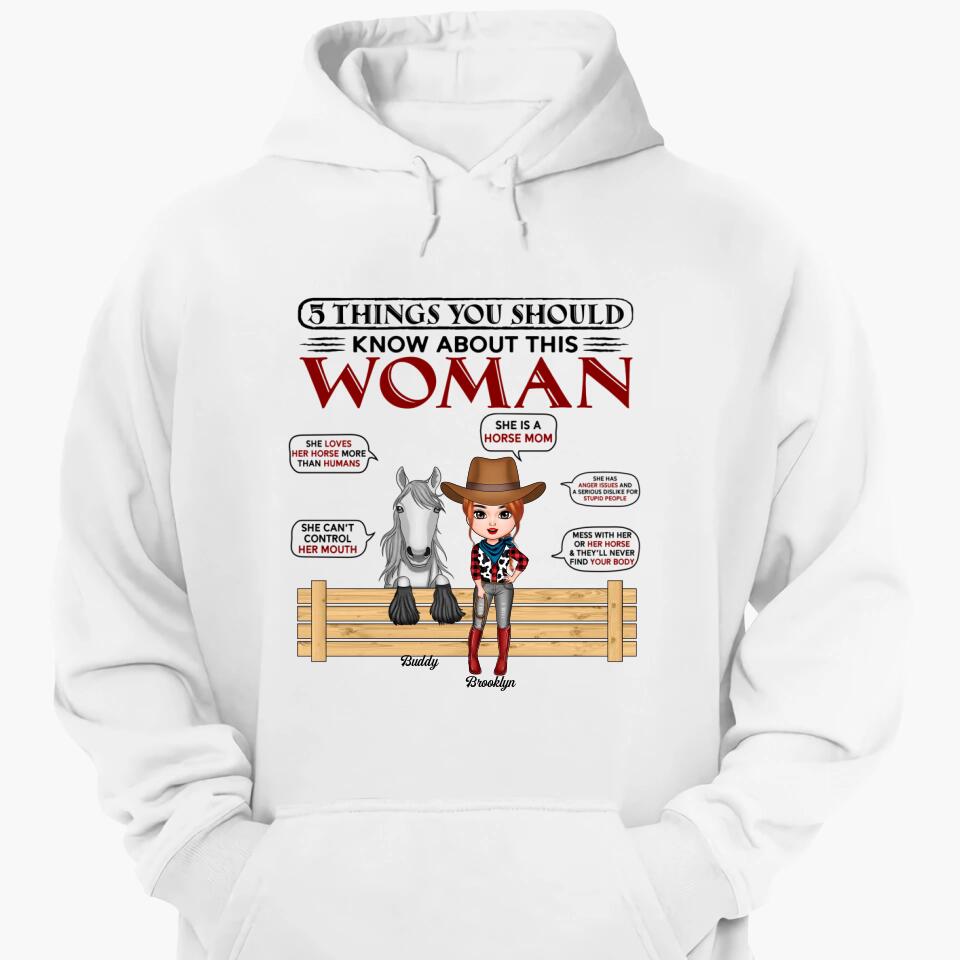 Personalized Hoodie - Gift For Horse Lover - She Is A Horse Mom