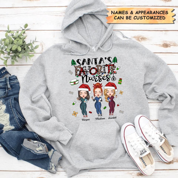 Personalized T-shirt - Gift For Colleague - Santa's Favourite Nurses ARND0014