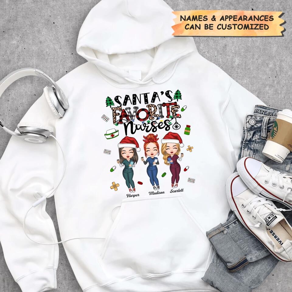 Personalized T-shirt - Gift For Colleague - Santa's Favourite Nurses ARND0014