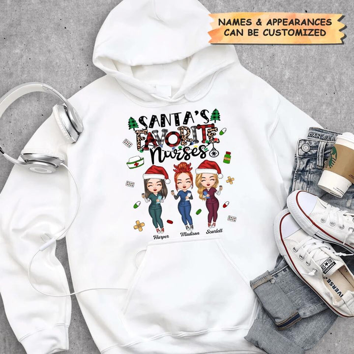 Personalized T-shirt - Gift For Colleague - Santa's Favourite Nurses ARND0014