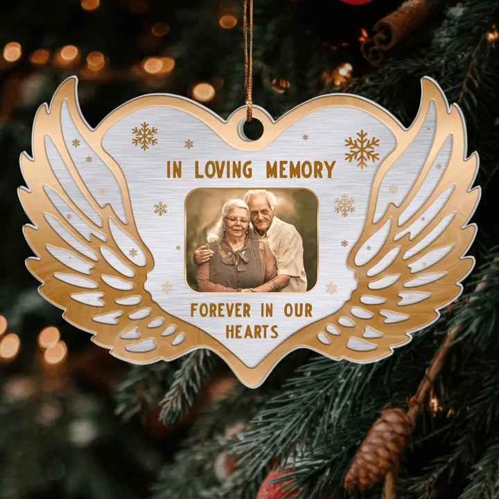 Personalized Photo Mica Ornament - Gift For Family Member - Forever In Our Hearts ARND005