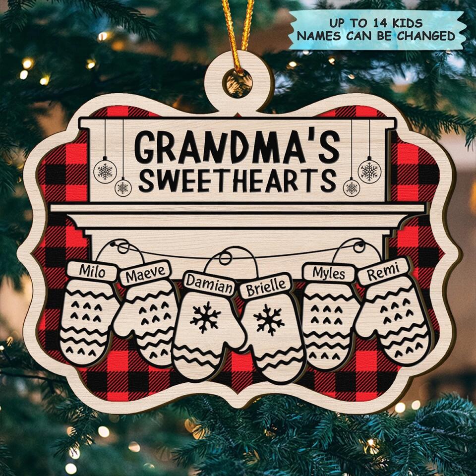 Grandma's Sweetheart - Personalized Layer Wood Ornament - Gift For Family Member