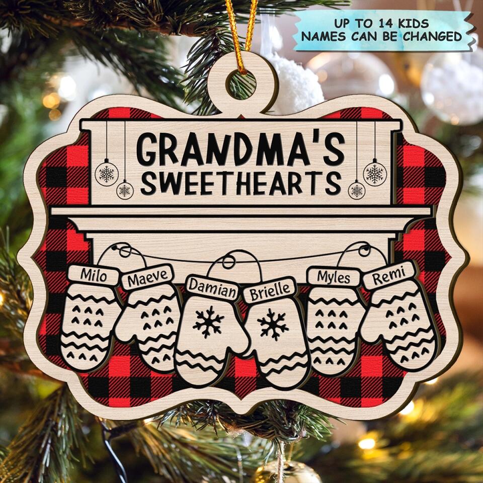 Grandma's Sweetheart - Personalized Layer Wood Ornament - Gift For Family Member