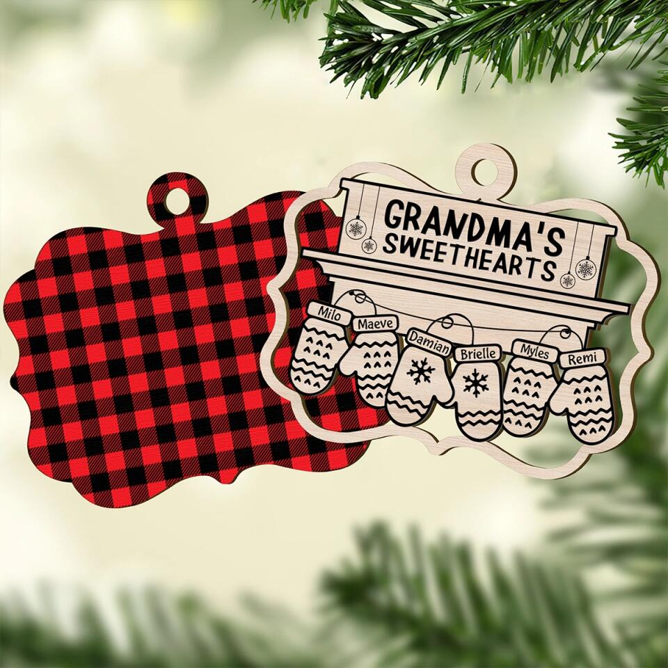 Grandma's Sweetheart - Personalized Layer Wood Ornament - Gift For Family Member
