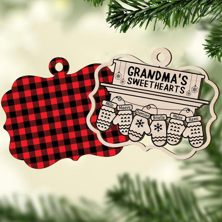 Grandma's Sweetheart - Personalized Layer Wood Ornament - Gift For Family Member