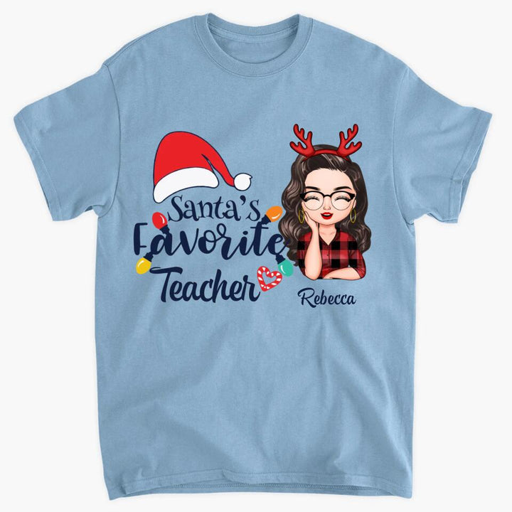 Personalized T-shirt - Gift For Teacher - Santa's Favorite Teacher ARND018