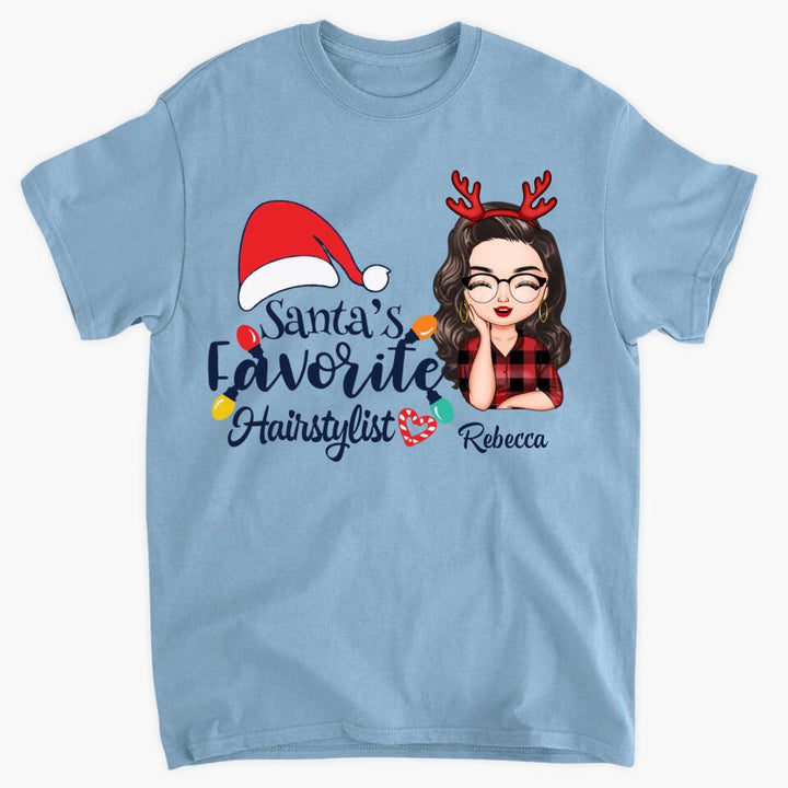 Personalized T-shirt - Gift For Hairstylist - Santa's Favorite Hairstylist ARND018